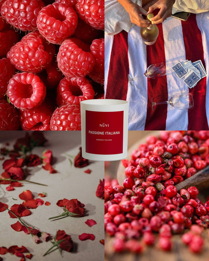 Candela profumata artigianale Passione Italiana in cera di soia, ispirata alla passione italiana